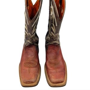 Texas Country Kids Brown Leather Embroidered Cowboy boots.